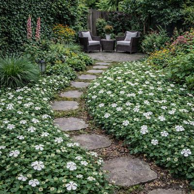 Pervinca minore 'Alba' - tappezzanti stuoia